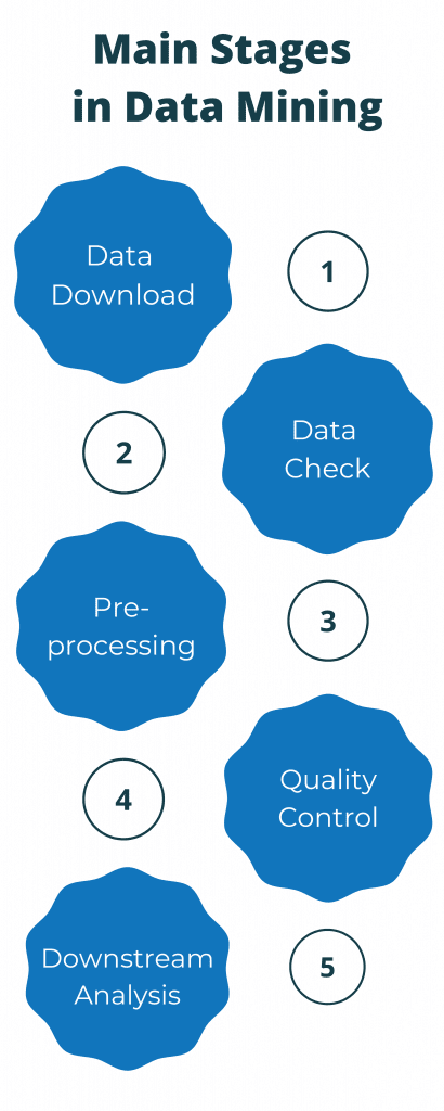 Image detailing the different stages of data mining