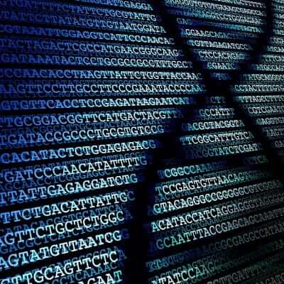 DNA code with DNA helix shadow