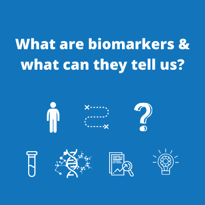 Biomarker data analysis blog preview image with text that reads ' what are biomarkers & what can they tell us'. | Fios Genomics