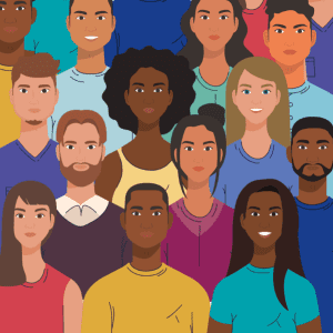 Illustration depicting people of different ethnicities