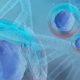 Blue image showing cells and DNA to accompany Fios Genomics cell and gene therapy flyer