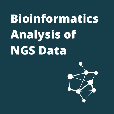 White text which reads 'Bioinformatics analysis of NGS Data' on a dark green background