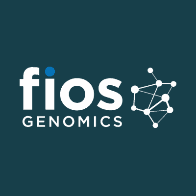 Image shows the fios genomics logo on a blue background, image is displayed on the 'Bioinformatics Experts for Complex Data Analyses' blog