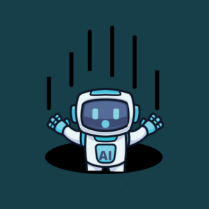 Image show a robot with "AI" emblazoned on its chest, falling into a pit to symbolise the pitfalls of AI.