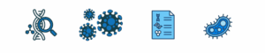graphic image of multi-omics subjects: genomics, proteomics, metabolomics and transcriptomics
