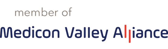 Image shows the text "member of Medicon Valley Alliance"